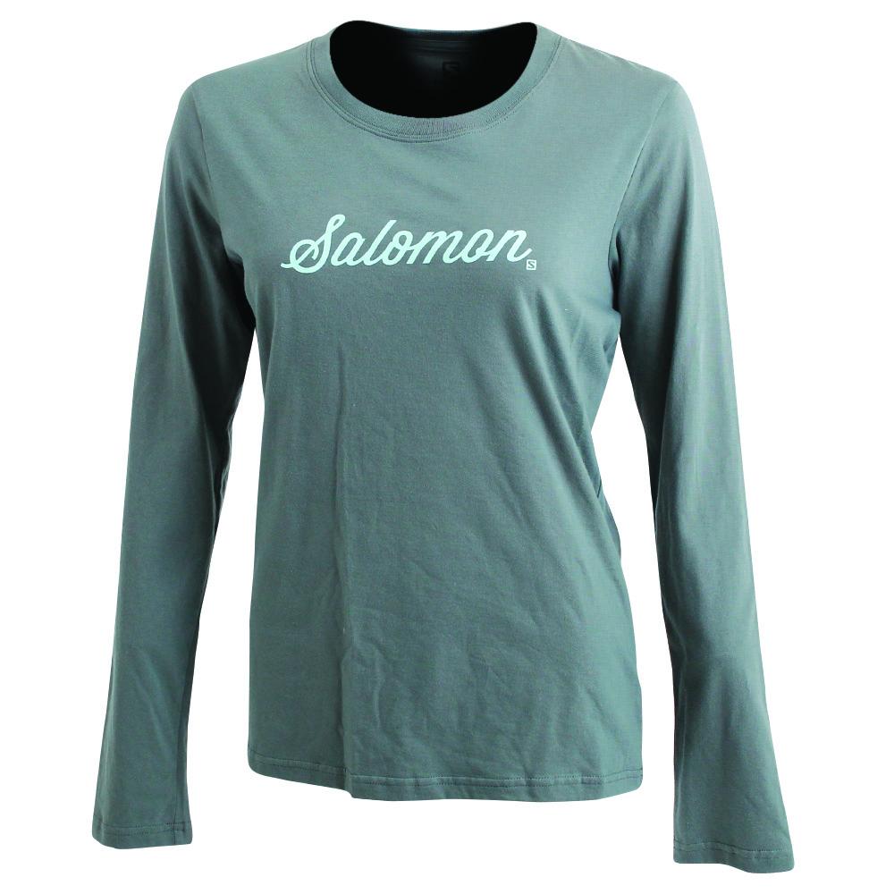 Women\'s Salomon SMOOTH LS W Long Sleeve T Shirts Green | RFUBIW-324