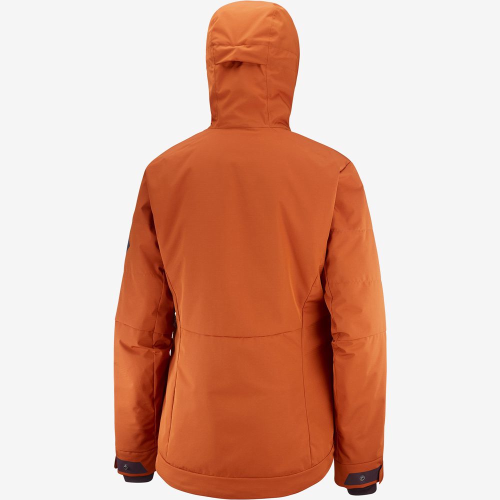 Women's Salomon SNOW REBEL Ski Jackets Orange | DORFMJ-519