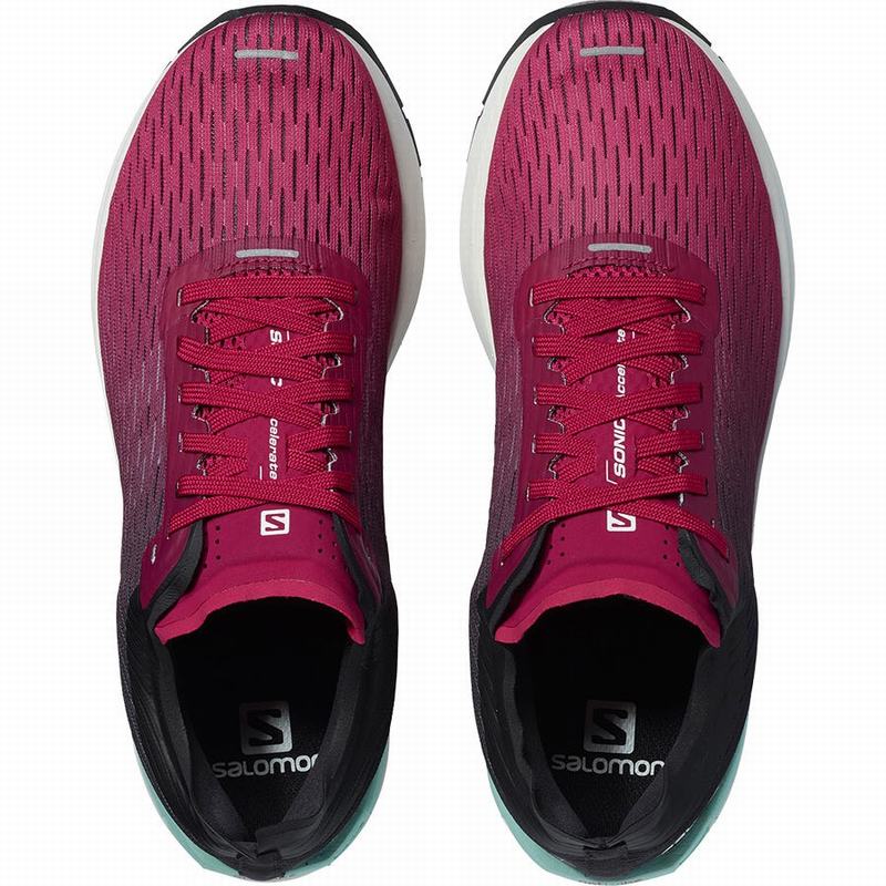 Women's Salomon SONIC 3 ACCELERATE W Running Shoes Pink / White | UEGSJI-154
