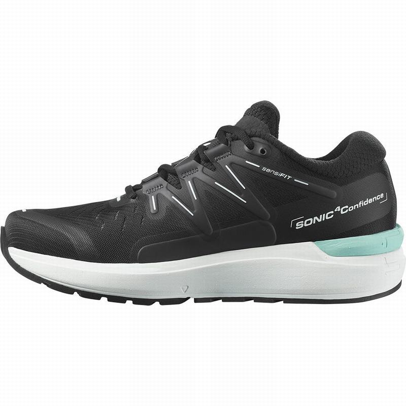 Women's Salomon SONIC 4 CONFIDENCE Road Running Shoes Black / White | MXNOLG-128