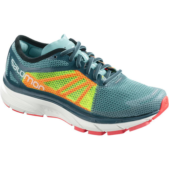 Women\'s Salomon SONIC RA W Running Shoes Light Blue / Yellow | AVXWNR-871