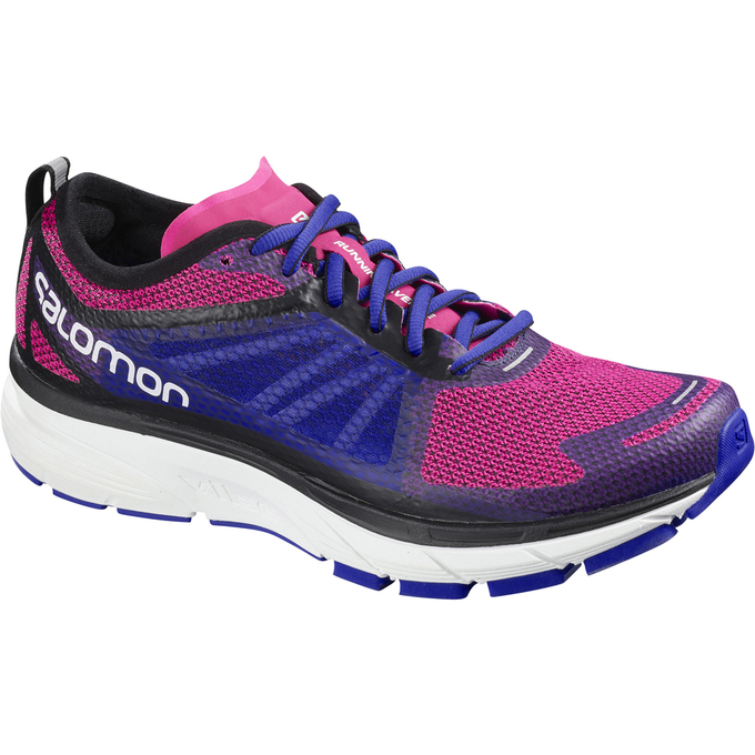 Women\'s Salomon SONIC RA W Running Shoes Pink / Blue | UHAFNW-569