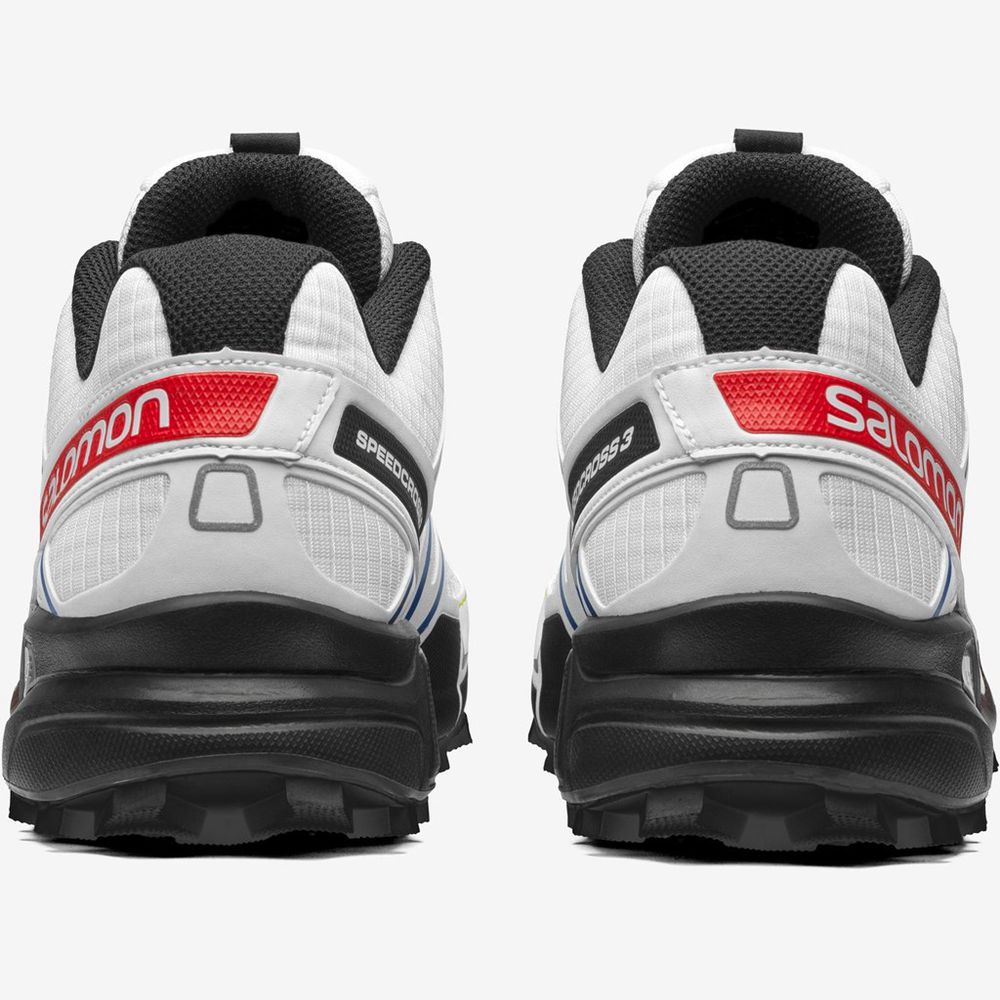 Women's Salomon SPEEDCROSS 3 RACING Sneakers White / Black / Red | CVHWUG-862