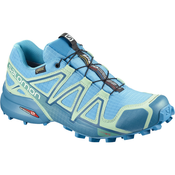 Women\'s Salomon SPEEDCROSS 4 GTX W Trail Running Shoes Light Blue | 2168AKYSD