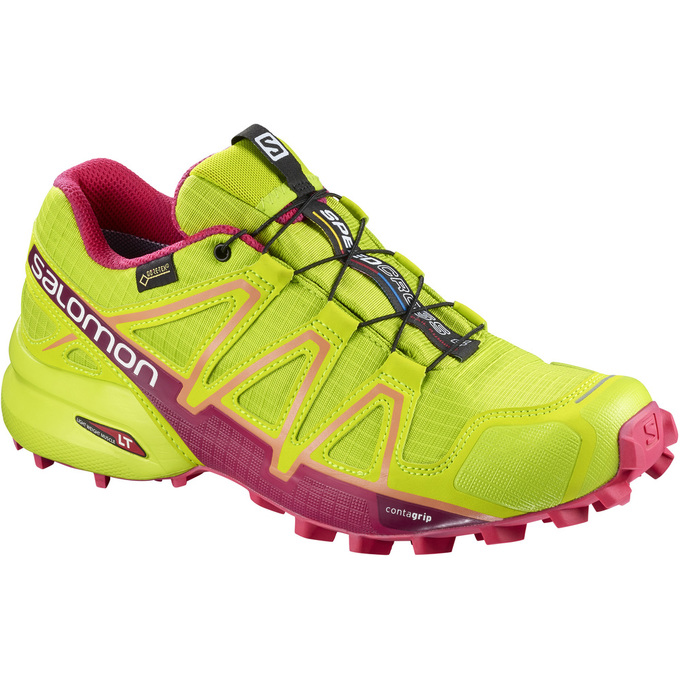 Women\'s Salomon SPEEDCROSS 4 GTX W Trail Running Shoes Yellow | 9280CKFTP