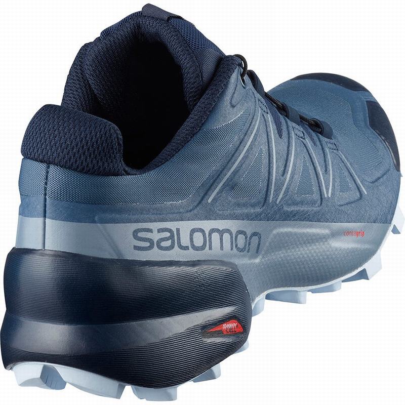 Women's Salomon SPEEDCROSS 5 WIDE W Trail Running Shoes Navy | 4567STXVZ