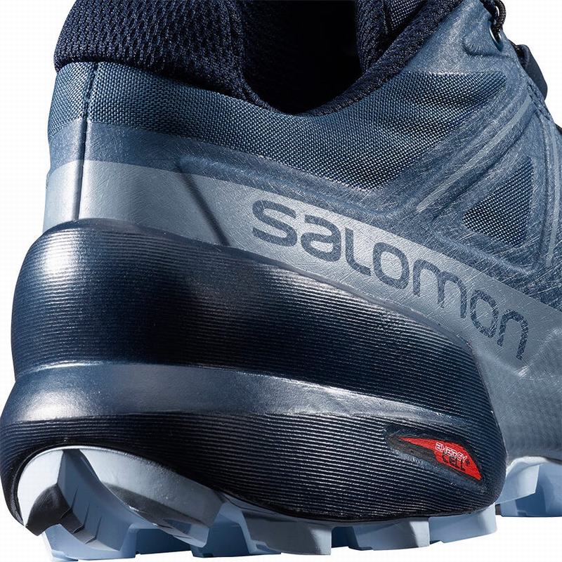 Women's Salomon SPEEDCROSS 5 WIDE W Trail Running Shoes Navy | 4567STXVZ