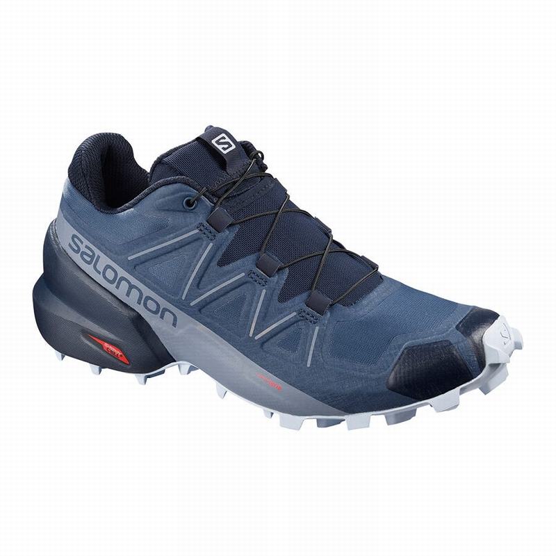 Women\'s Salomon SPEEDCROSS 5 WIDE W Trail Running Shoes Navy | 4567STXVZ