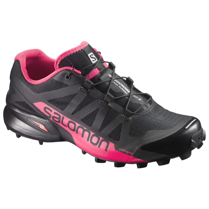 Women\'s Salomon SPEEDCROSS PRO 2 W Trail Running Shoes Black / Pink | 5806YTXDS