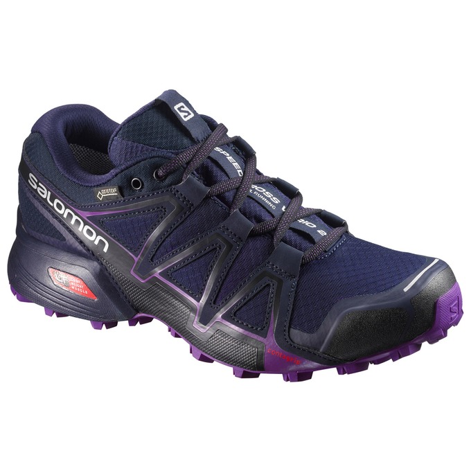 Women\'s Salomon SPEEDCROSS VARIO 2 GTX W Trail Running Shoes Navy | 2154LDFXK