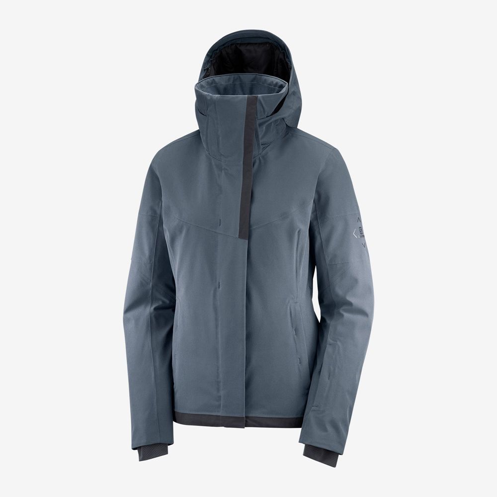 Women's Salomon SPEED Ski Jackets Grey / Black | CWGESY-065