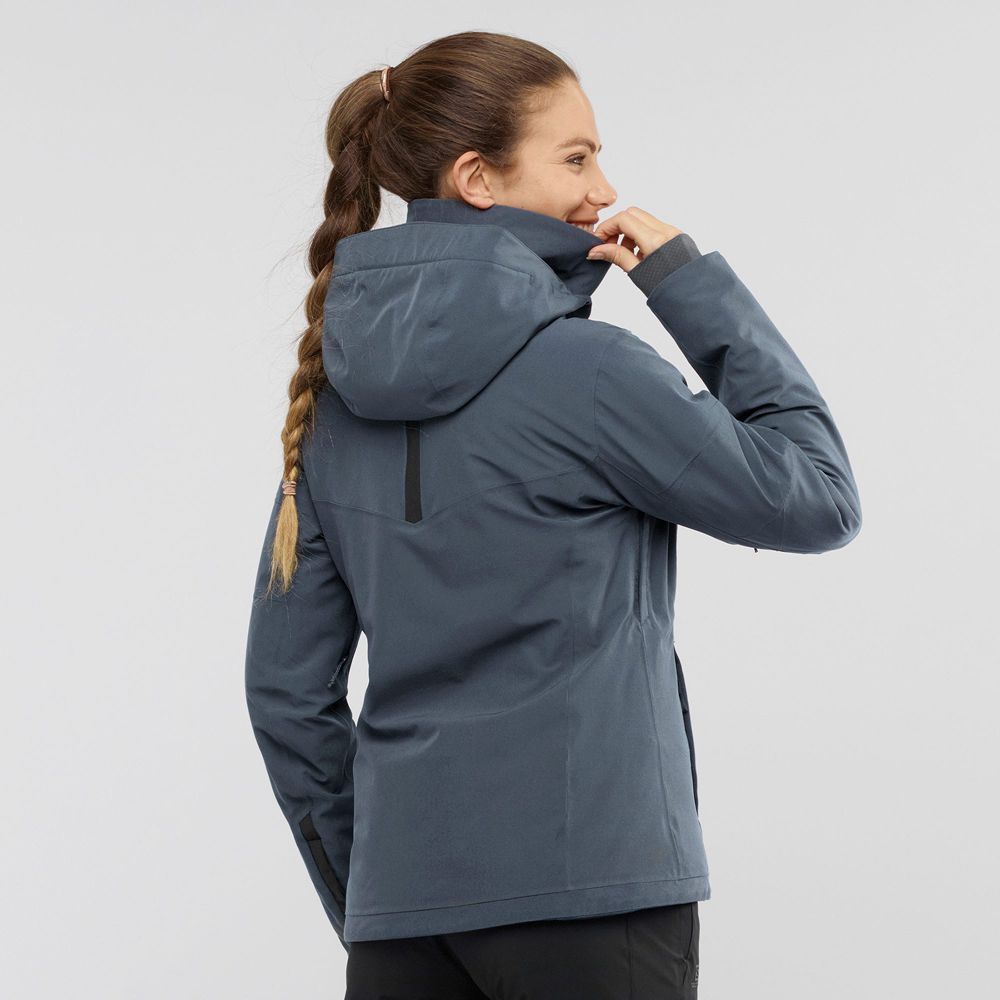 Women's Salomon SPEED Ski Jackets Grey / Black | CWGESY-065