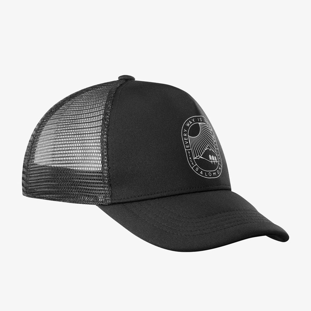 Women\'s Salomon SUMMER LOGO Caps Black | SJRBNW-957