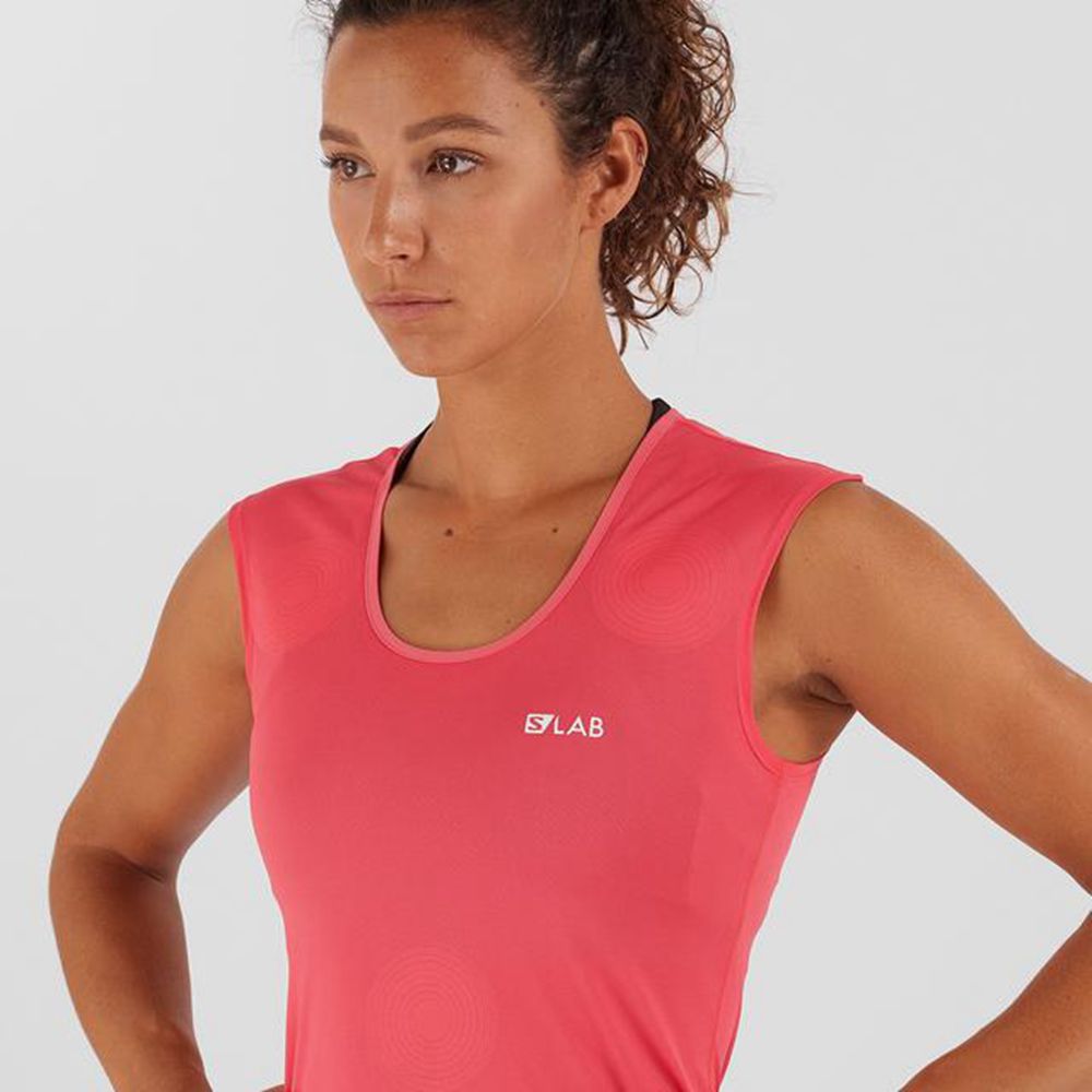 Women's Salomon S/LAB NSO SL Tank Orangered | LKHDTC-056