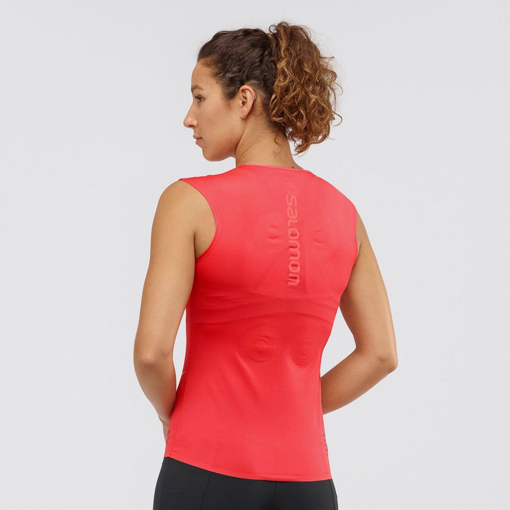 Women's Salomon S/LAB NSO SL Tank Orangered | LKHDTC-056