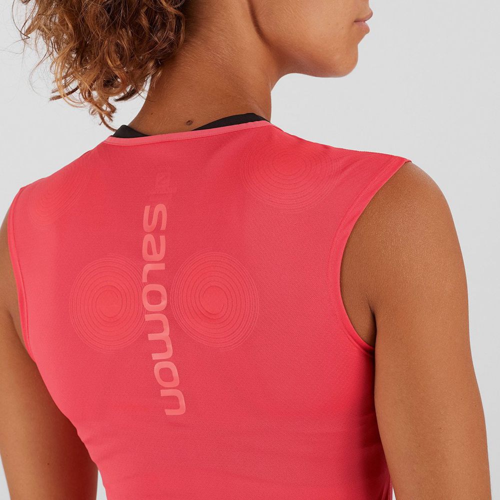 Women's Salomon S/LAB NSO SL Tank Orangered | LKHDTC-056