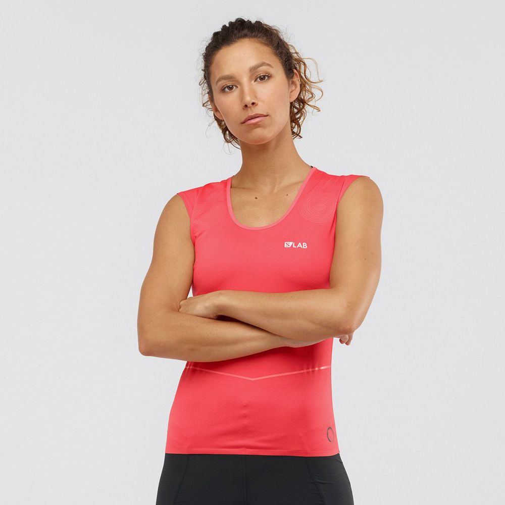 Women\'s Salomon S/LAB NSO SL Tank Orangered | LKHDTC-056