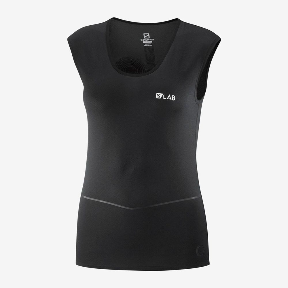 Women\'s Salomon S/LAB NSO SL WOMENS T Shirts Black | ULGWZB-318