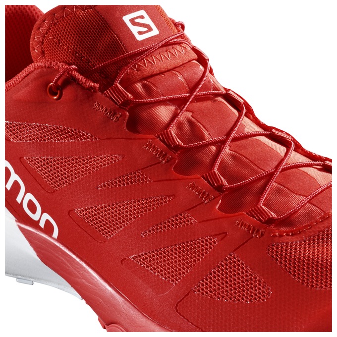 Women's Salomon S/LAB SENSE 6 Trail Running Shoes Red / White | 7249UDJWK