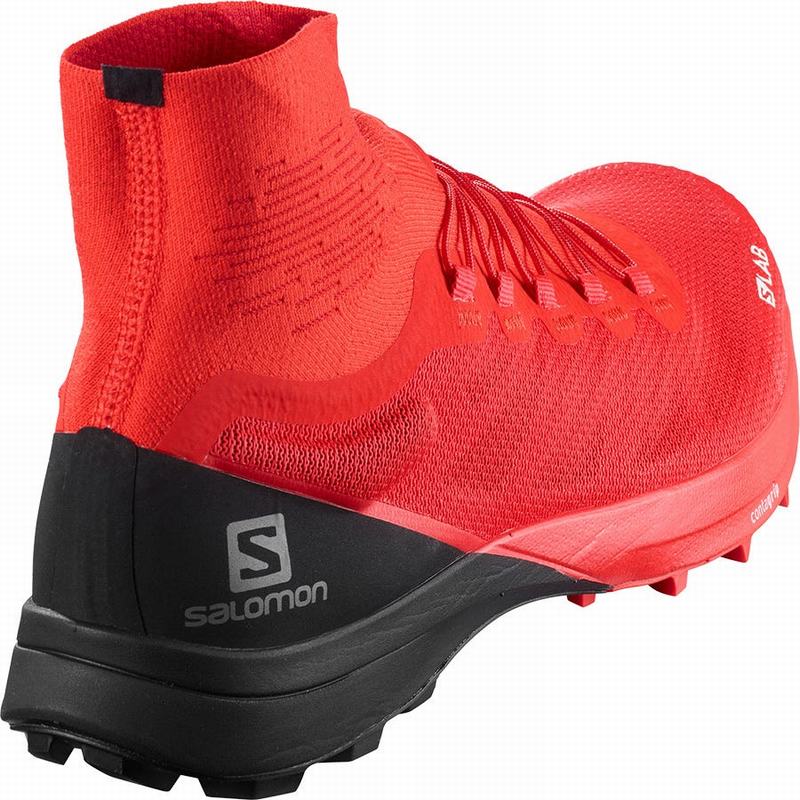 Women's Salomon S/LAB SENSE 8 SOFTGROUND Trail Running Shoes Red / Black | 6802XMIJR