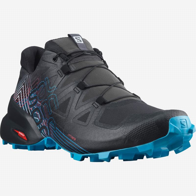 Women's Salomon Trail Running Shoes Black / Red | MARKJC-397