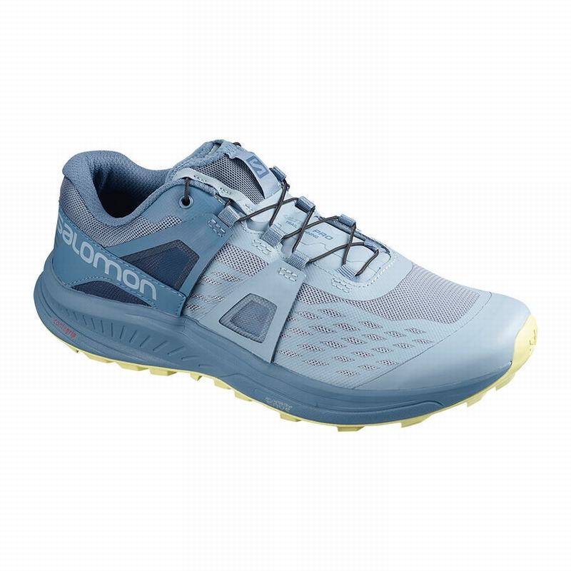 Women\'s Salomon ULTRA W /PRO Trail Running Shoes Grey Blue | LFIYEW-584