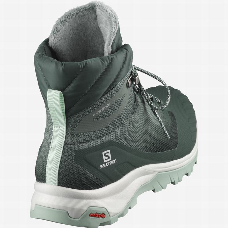 Women's Salomon VAYA BLAZE THINSULATE CLIMASALOMON WATERPROOF Winter Boots Green | 6853HJBQW