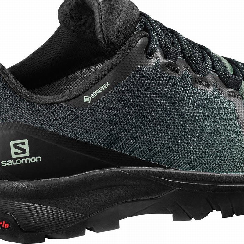 Women's Salomon VAYA GORE-TEX Hiking Shoes Black / Green | LWEJXB-850