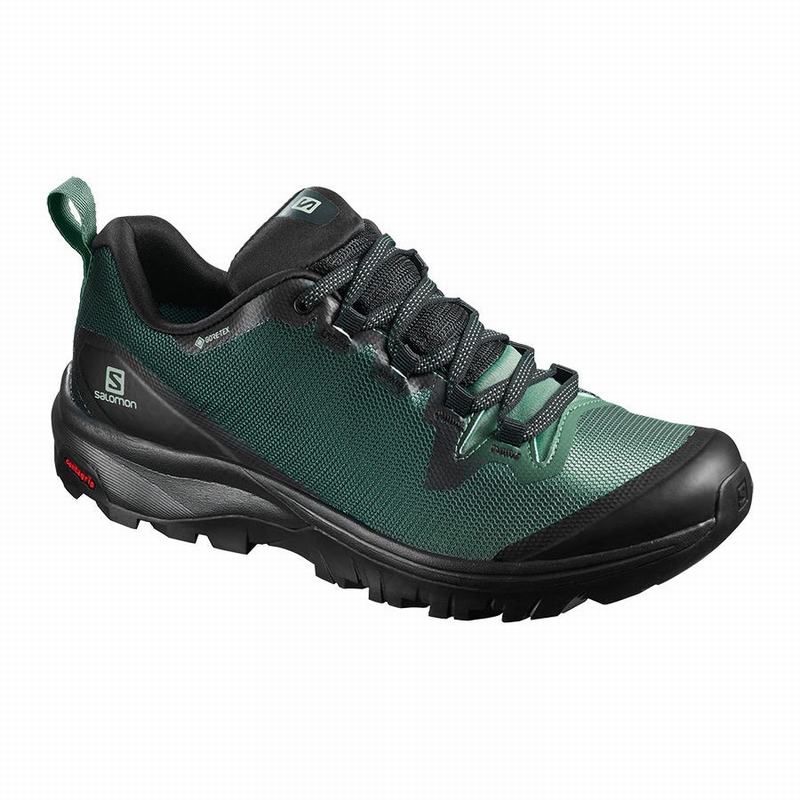 Women\'s Salomon VAYA GORE-TEX Hiking Shoes Black / Green | LWEJXB-850
