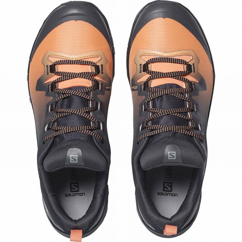 Women's Salomon VAYA GORE-TEX Hiking Shoes Black / Orange | RAGPCN-368