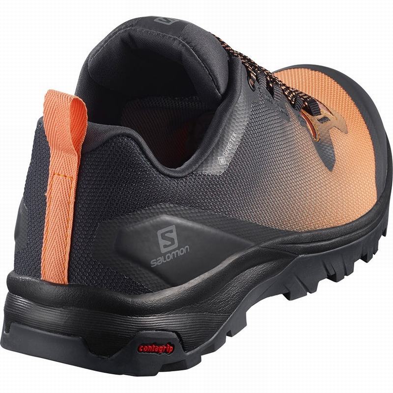Women's Salomon VAYA GORE-TEX Hiking Shoes Black / Orange | RAGPCN-368