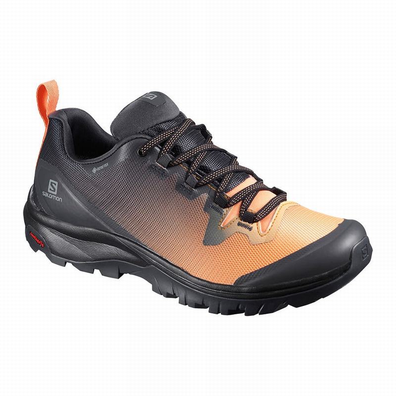 Women\'s Salomon VAYA GORE-TEX Hiking Shoes Black / Orange | RAGPCN-368