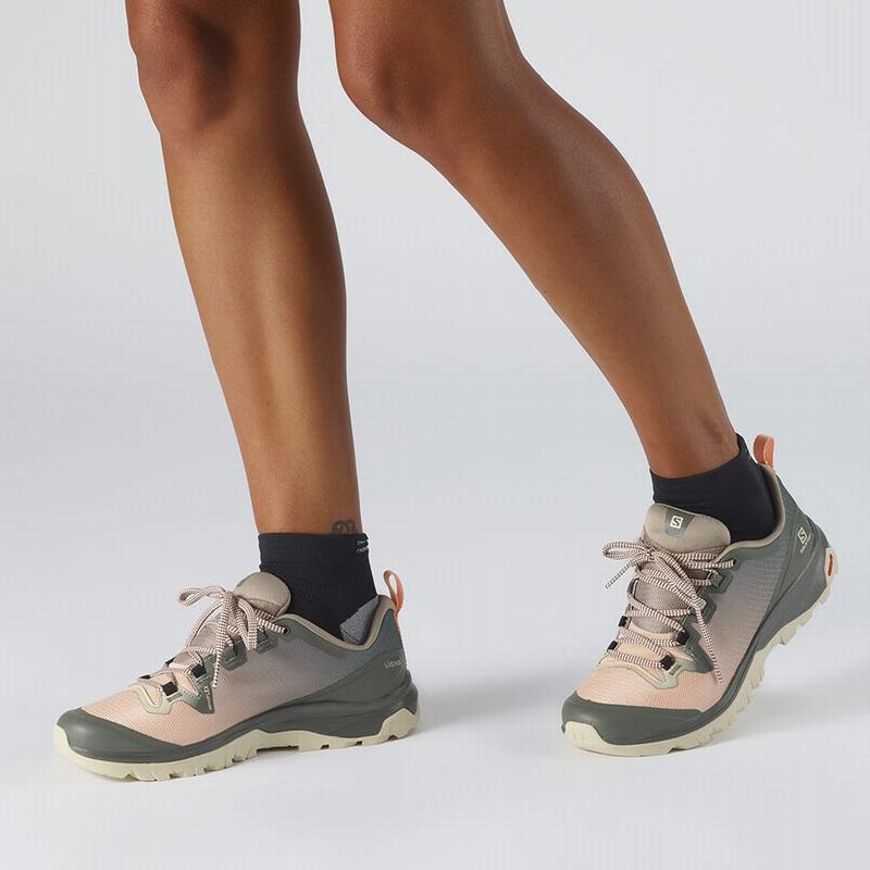 Women's Salomon VAYA Hiking Shoes Pink / Green | JQMXSW-381