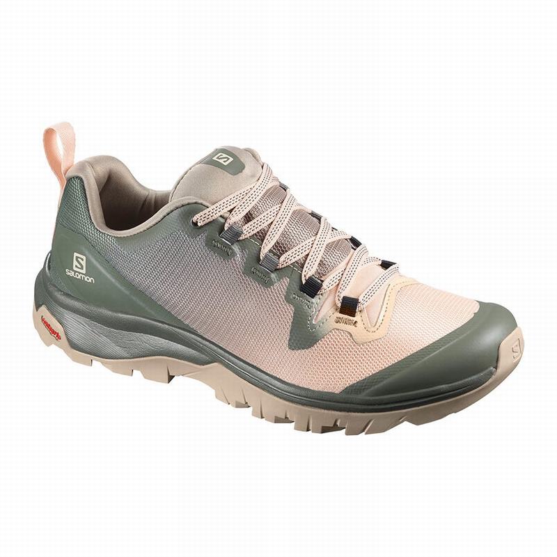 Women\'s Salomon VAYA Hiking Shoes Pink / Green | JQMXSW-381