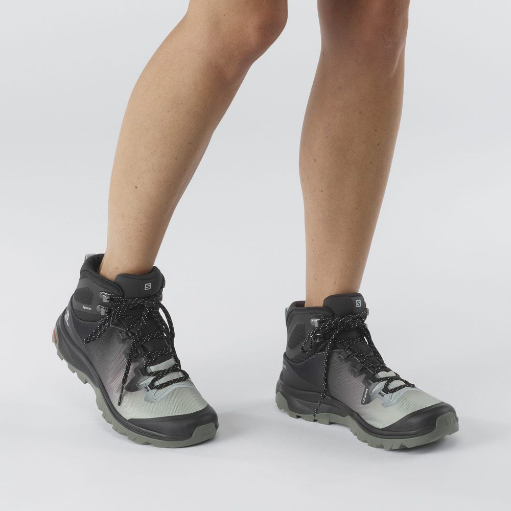 Women's Salomon VAYA MID GORE-TEX Hiking Shoes Grey | NDJKOU-364