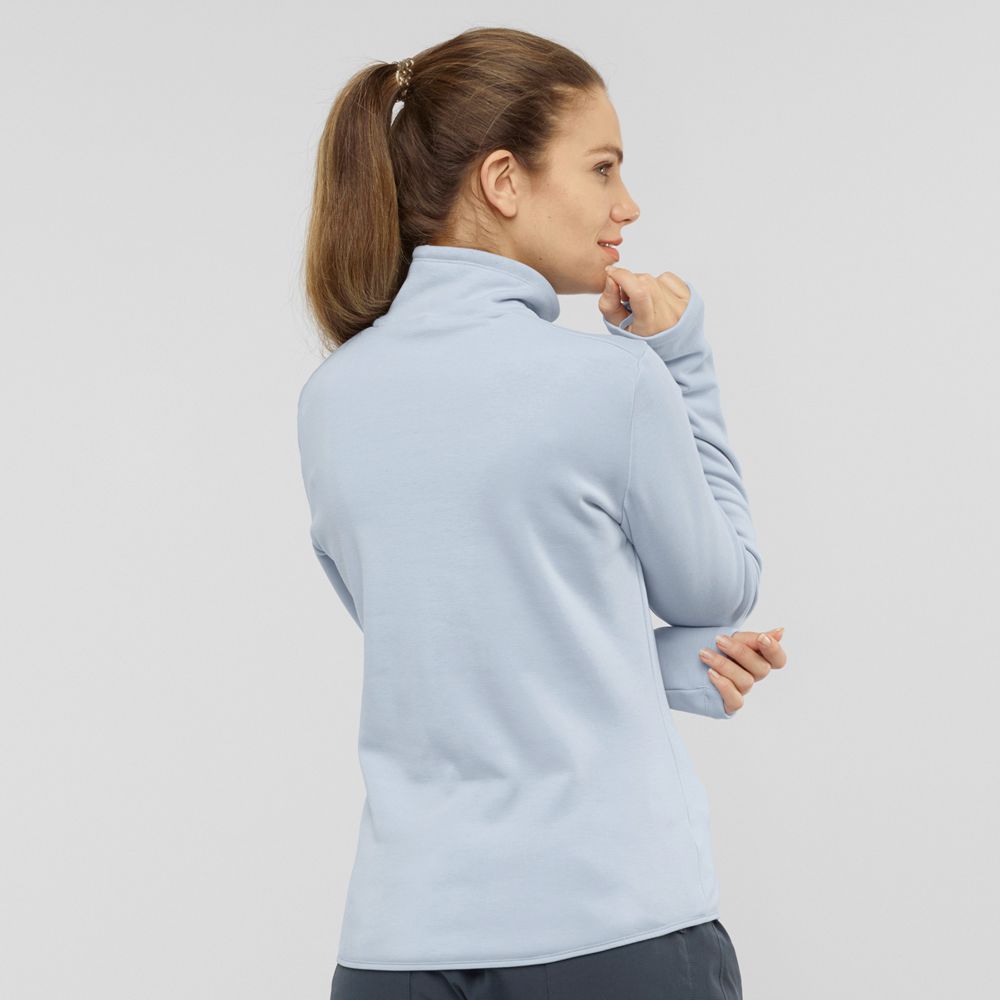 Women's Salomon WARM AMBITION HALF ZIP W Jacket Midlayers Blue | FXYLAB-208