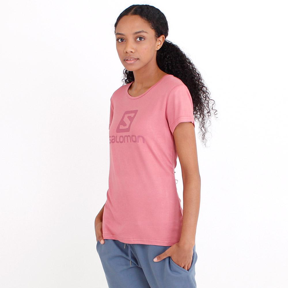 Women's Salomon WARRIOR SS TE W T Shirts Fuchsia | AGSJYK-759