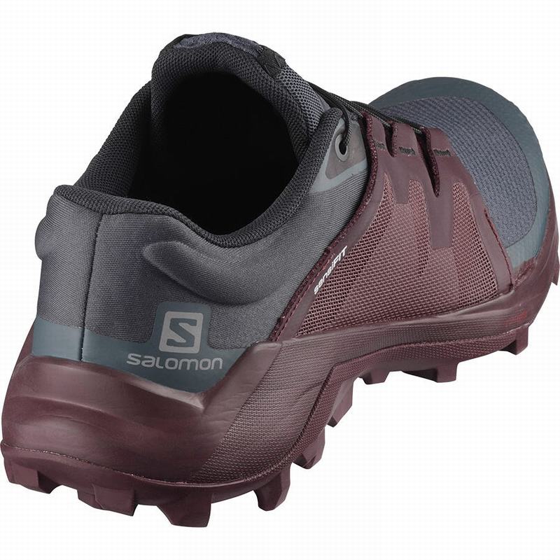 Women's Salomon WILDCROSS W Trail Running Shoes Gray / Burgundy | 7962KXHTE