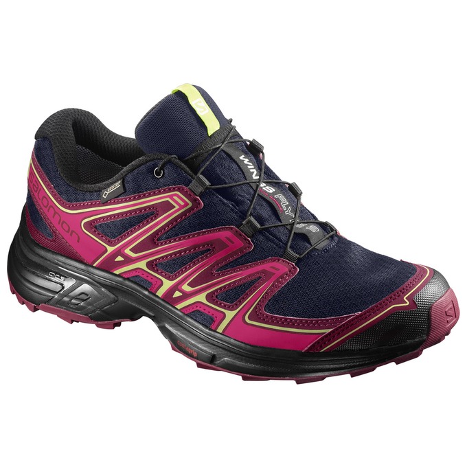 Women\'s Salomon WINGS FLYTE 2 GTX W Trail Running Shoes Pink / Navy | 4530WXBNZ