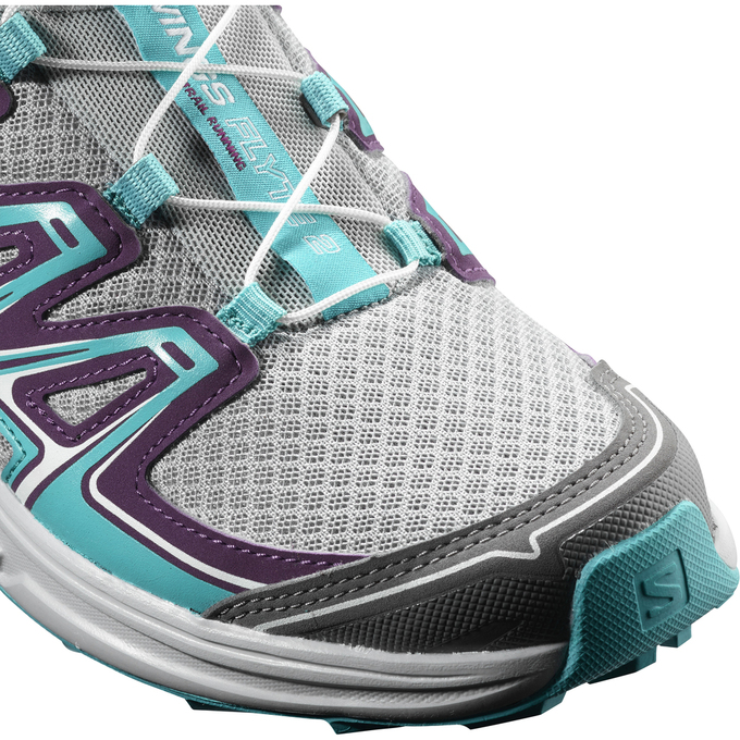 Women's Salomon WINGS FLYTE 2 W Trail Running Shoes Silver / Turquoise | 2371RVLFA