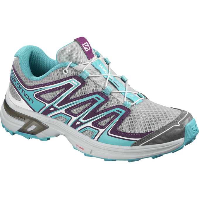 Women\'s Salomon WINGS FLYTE 2 W Trail Running Shoes Silver / Turquoise | 2371RVLFA