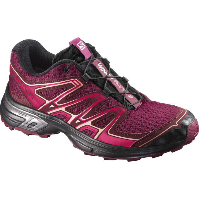 Women\'s Salomon WINGS FLYTE 2 W Trail Running Shoes Dark Pink | 7238ZPAWE