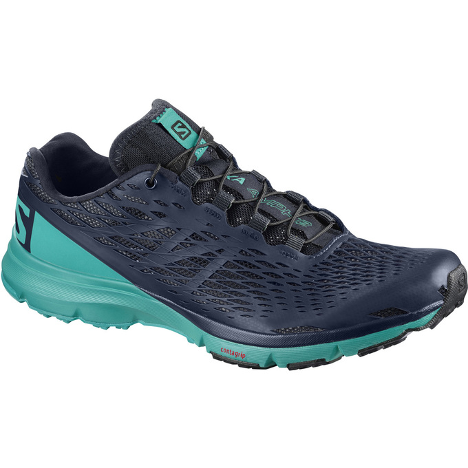 Women\'s Salomon XA AMPHIB W Running Shoes Turquoise / Navy | ZPNXVU-015