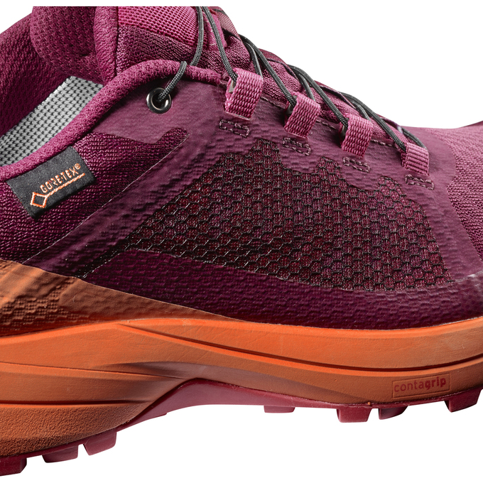 Women's Salomon XA ELEVATE GTX W Trail Running Shoes Dark Red / Orange | 8364FNOKJ