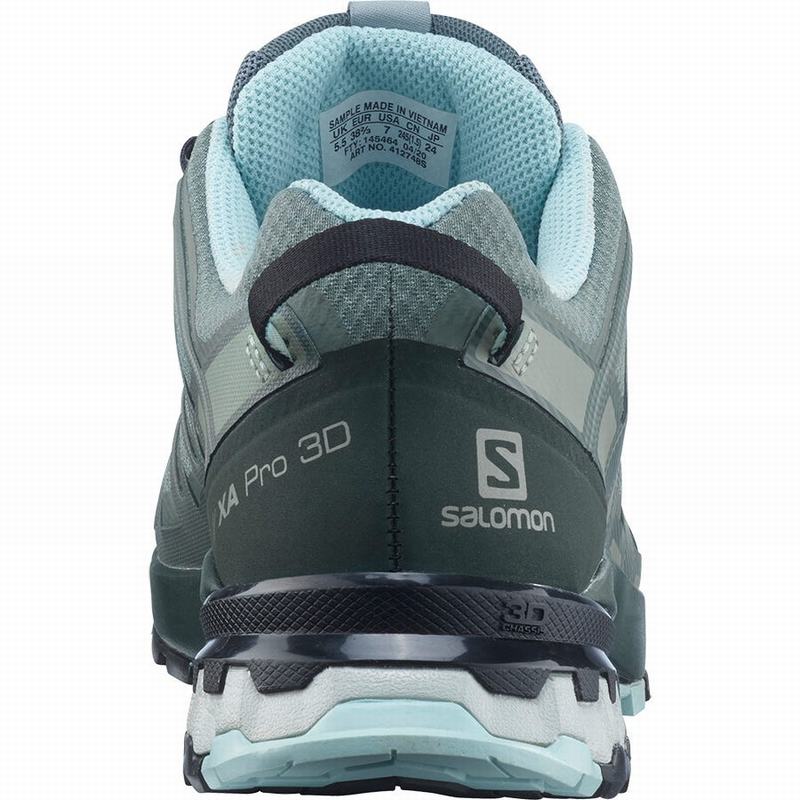 Women's Salomon XA PRO 3D V8 GORE-TEX Hiking Shoes Green | MPBLVE-942