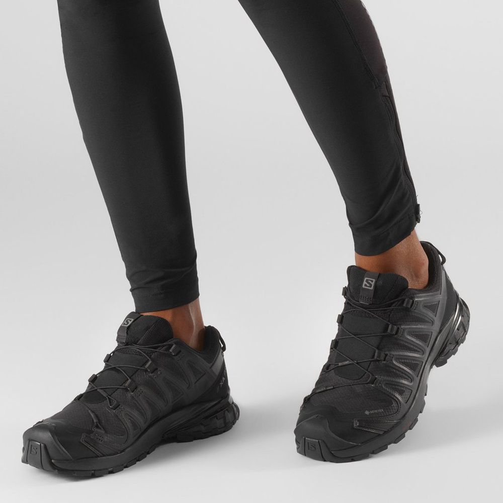 Women's Salomon XA PRO 3D V8 GORE TEX Hiking Shoes Black | QDEVFT-168