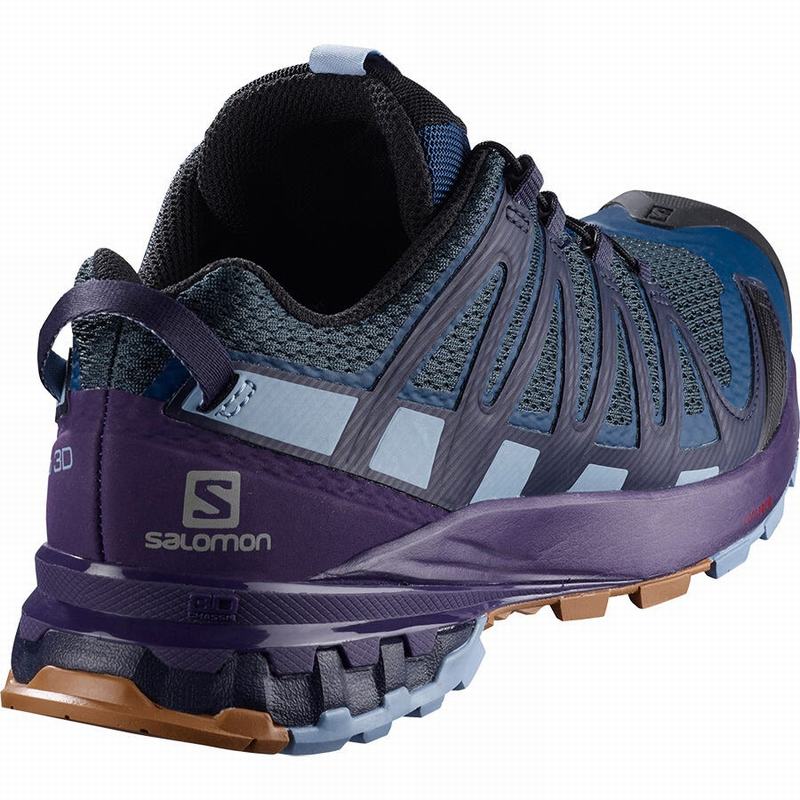 Women's Salomon XA PRO 3D V8 Hiking Shoes Navy / Purple Indigo | KFECGL-208