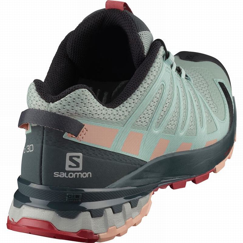 Women's Salomon XA PRO 3D V8 Hiking Shoes Light Turquoise Grey | KLCNGA-685
