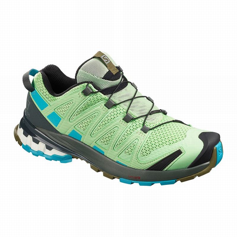 Women\'s Salomon XA PRO 3D V8 Hiking Shoes Green | YKBDTN-570