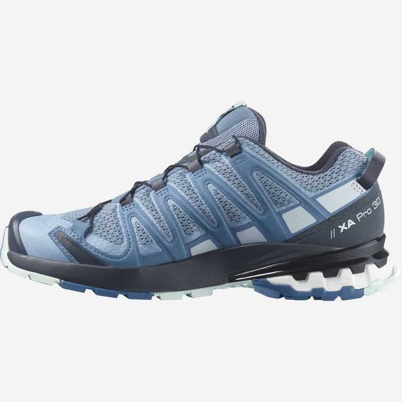 Women's Salomon XA PRO 3D V8 Trail Running Shoes Blue | 2683EACBS